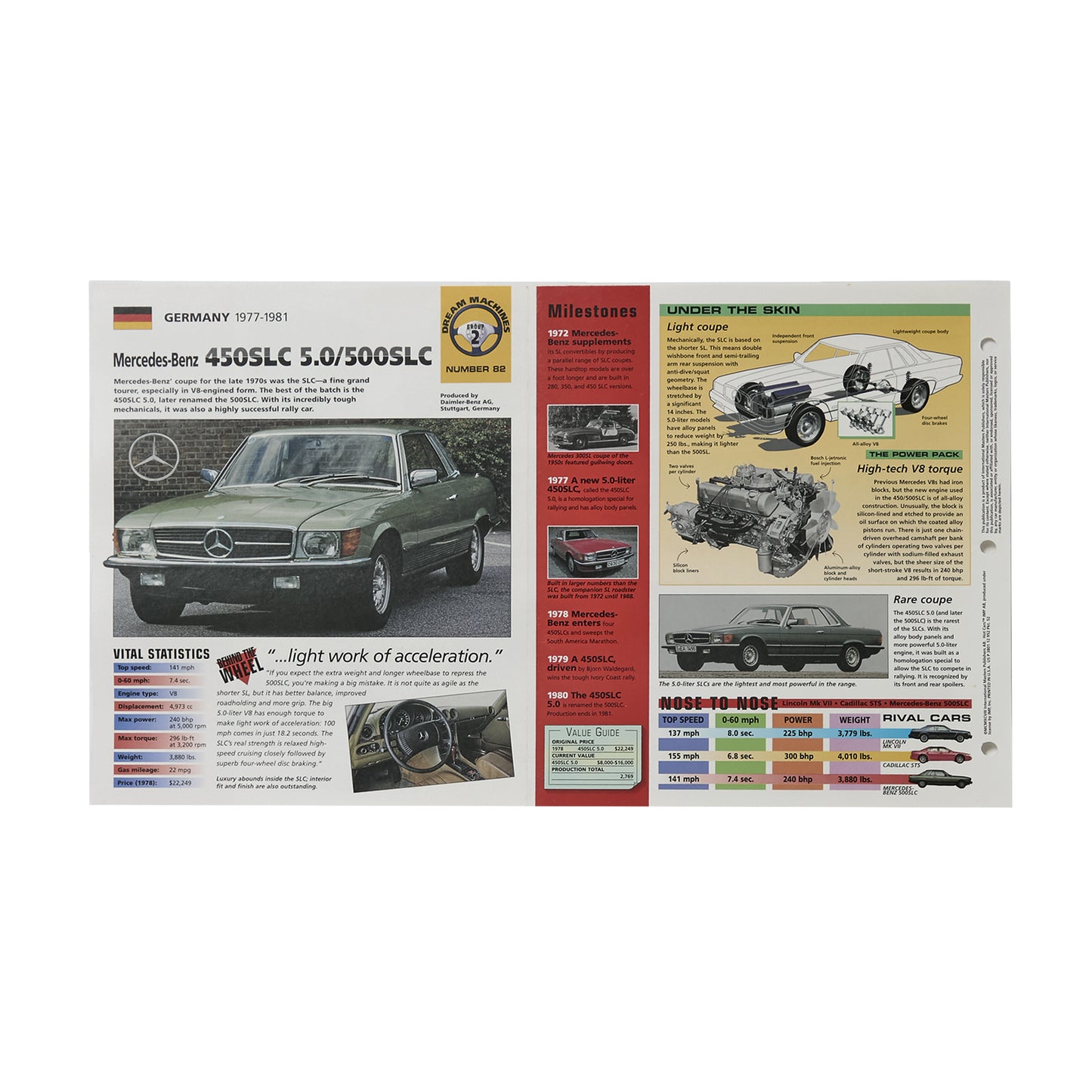 Mercedes 450 SLC 1977-1981 Pamphlet