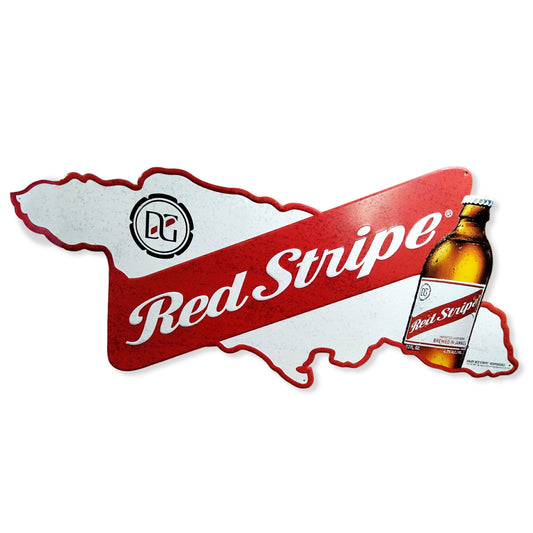 Red Stripe Aluminum Sign