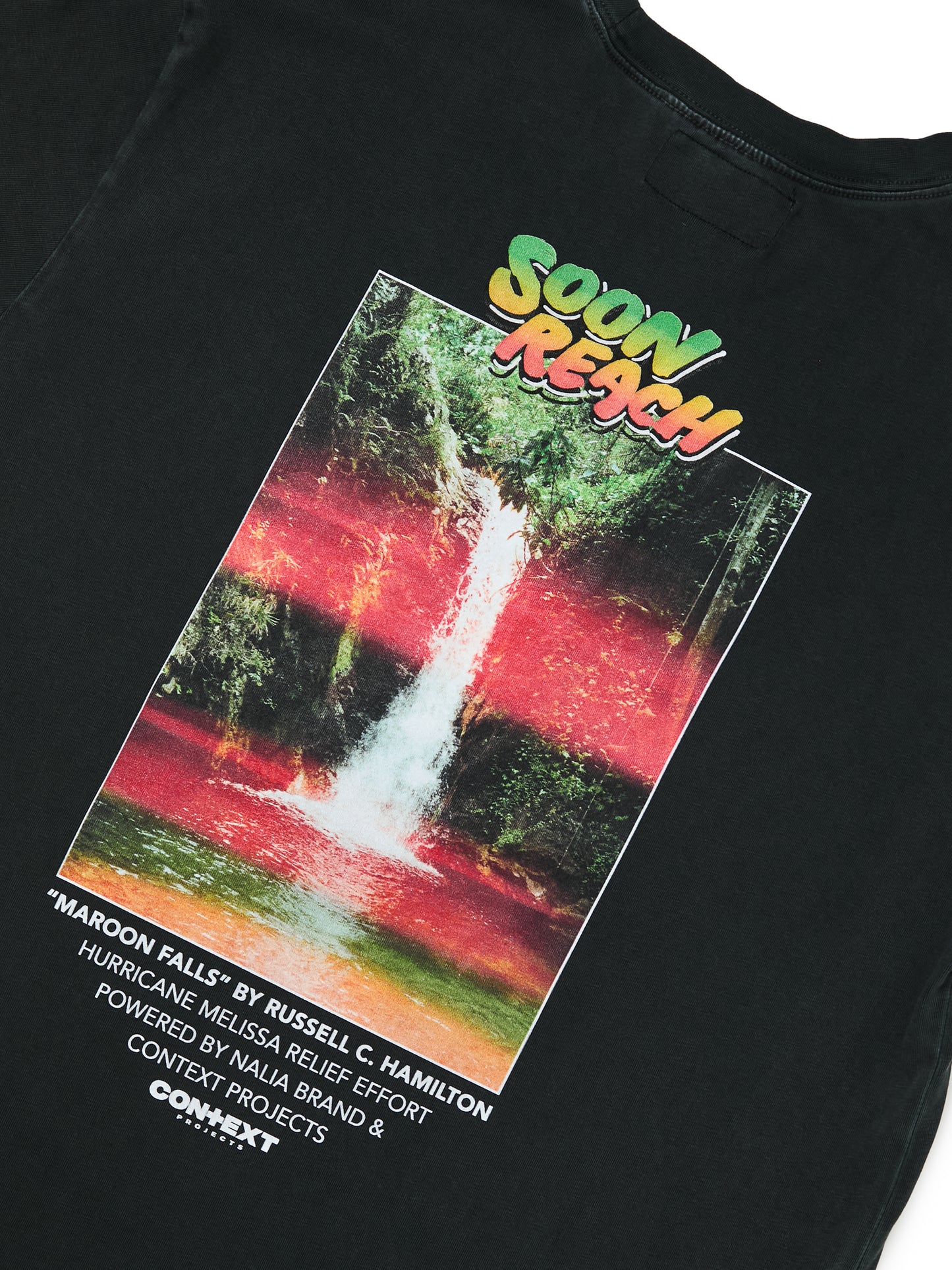 SOON REACH Relief T-Shirt: Maroon Falls