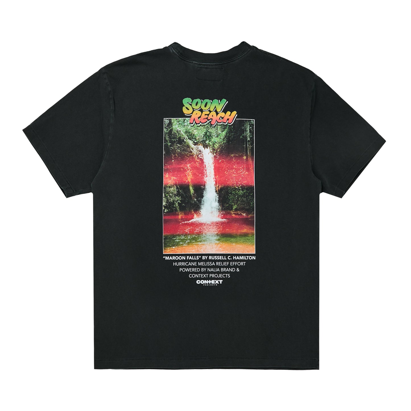 SOON REACH Relief T-Shirt: Maroon Falls