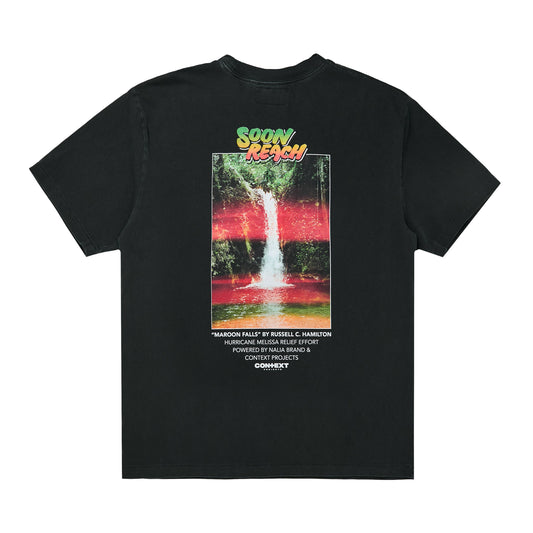 SOON REACH Relief T-Shirt: Maroon Falls